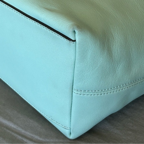 COACH Legacy Tassel Top Smooth Leather Duffel in Mint - Picture 6 of 14
